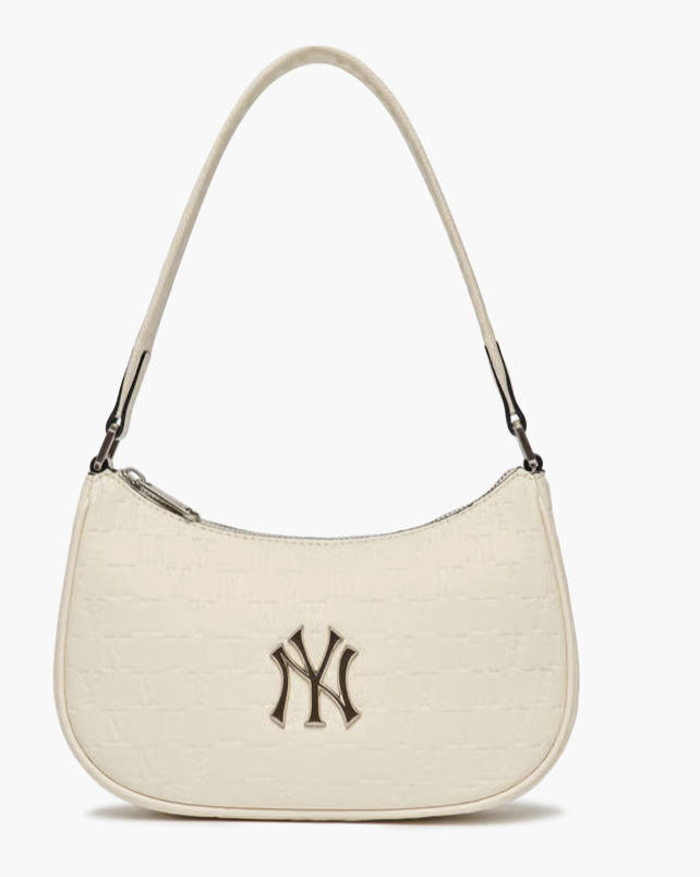 MLB - Monogram Embossed Hobo Bag New York Yankees