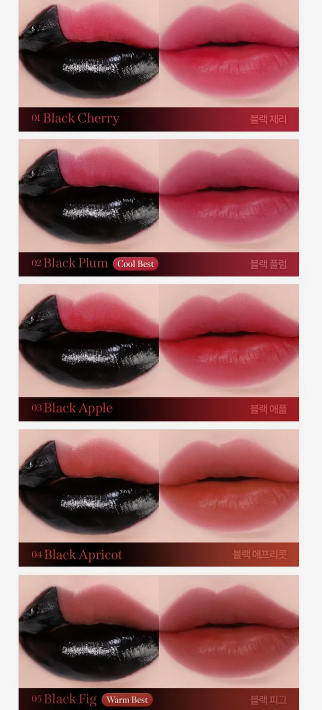 MILK TOUCH Black Peel Off Lip Tattoo Tint 5 Colors (BUY 2 , GET 1 FREE LIP PENCIL)