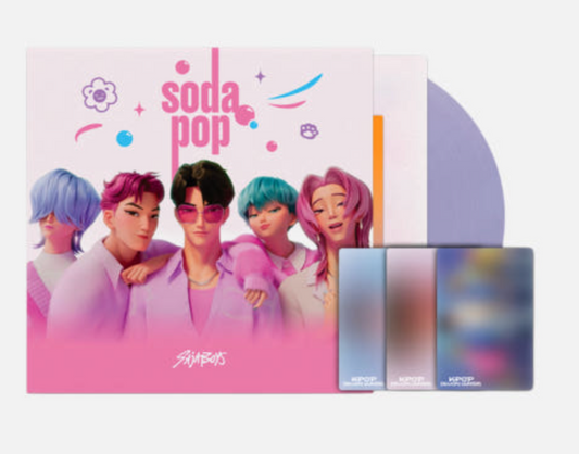 Lion Boys K-Pop Demon Hunters Soda Pop Vinyl LP (7-inch LP + Random Photocard Included)