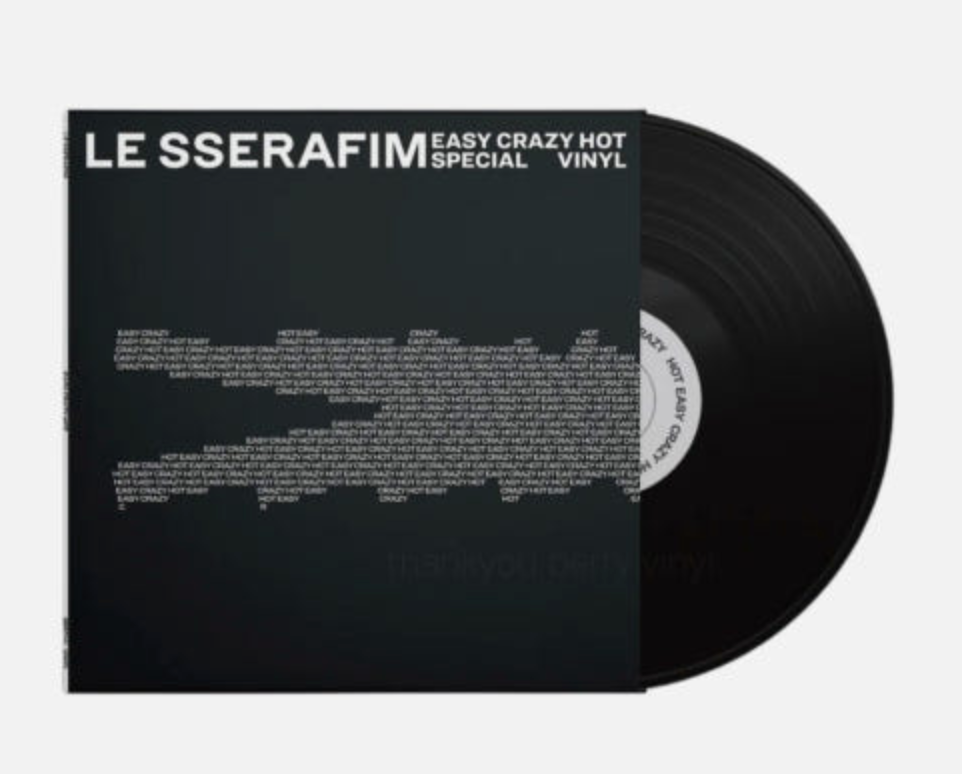 Le Sserafim EASY CRAZY HOT Mini Album Vinyl LP (Black Color Le Sserafim EASY CRAZY HOT Mini Album Vinyl LP (Black Color