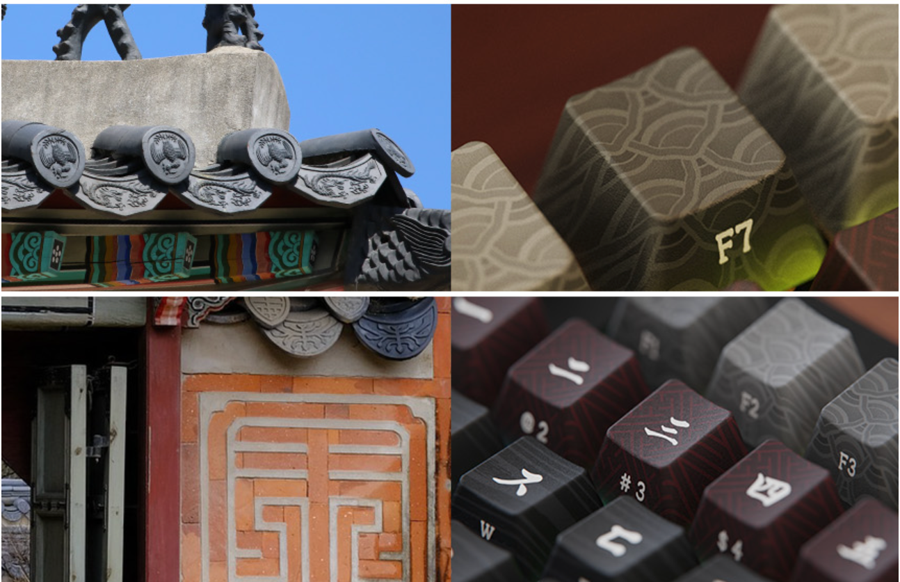 c.e.dot WHITE DANCHEONG WIRED LED MECHANICAL KEYBOARD with KOREAN TRADITIONAL DESIGN