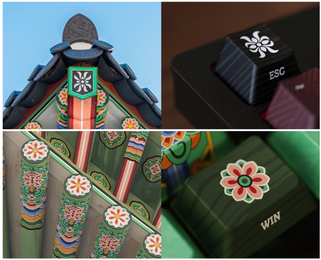 c.e.dot WHITE DANCHEONG WIRED LED MECHANICAL KEYBOARD with KOREAN TRADITIONAL DESIGN