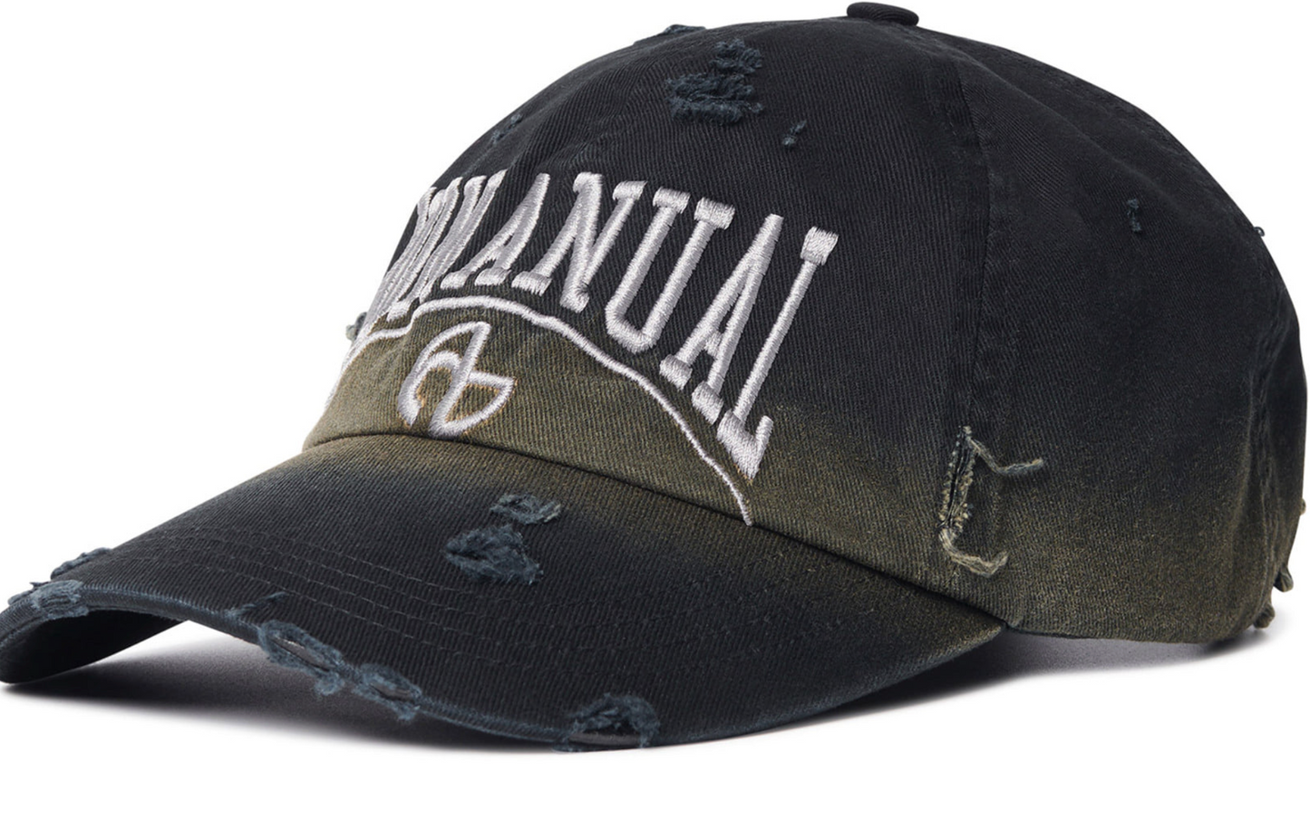 NOMANUAL - DESTROYED BALL CAP - WASHED BLACK (Worn by Seventeen Joshua)