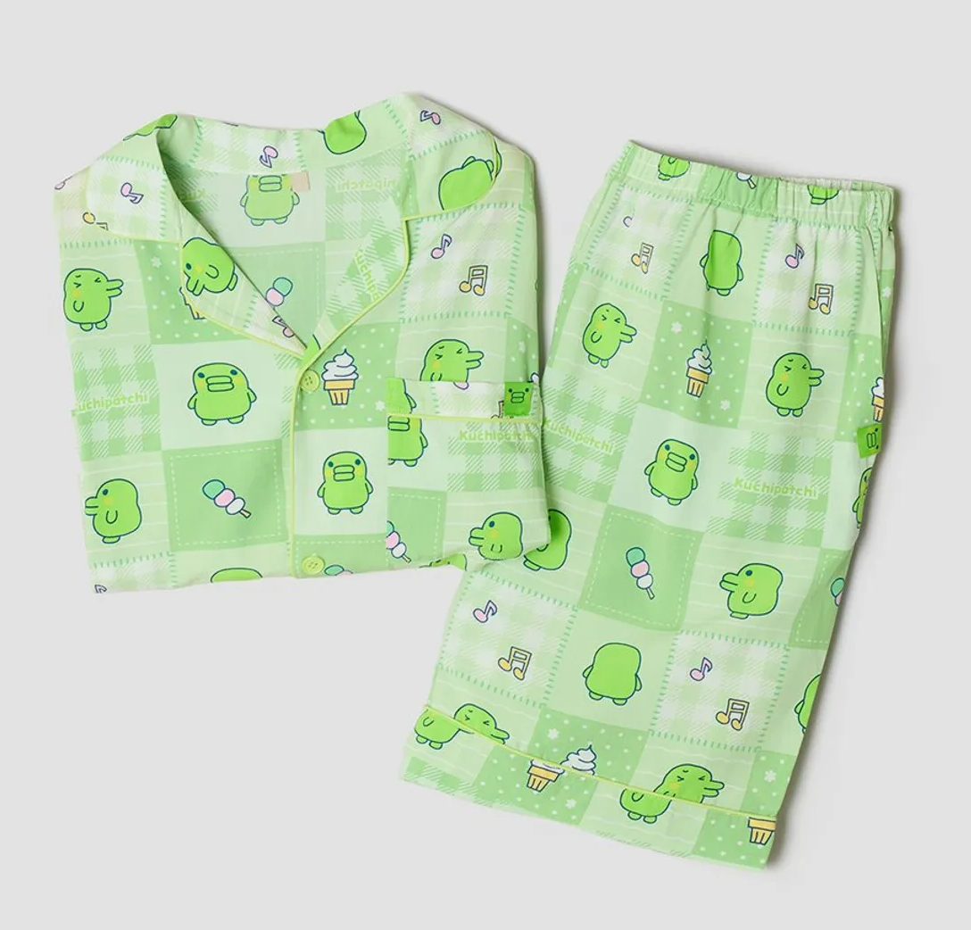Tamagotchi - Y2K Patchwork Short Sleeve Pajamas