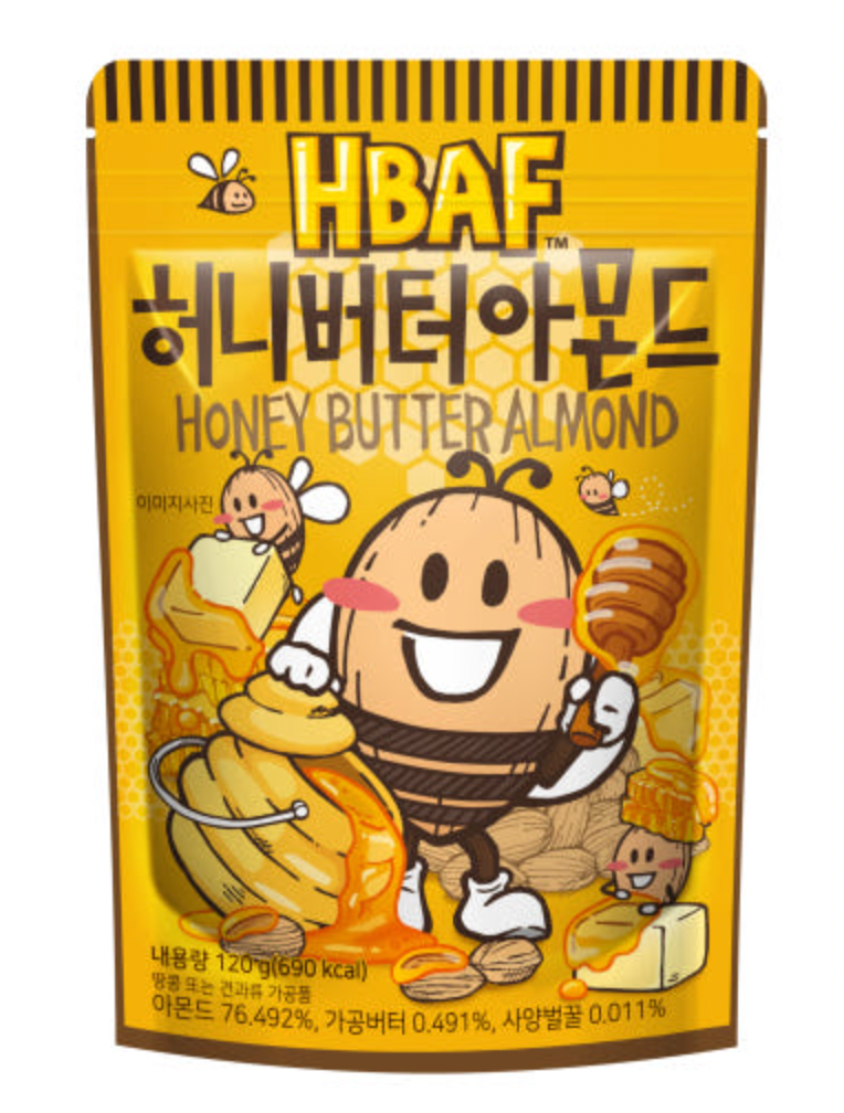Honey Butter Almond (HBAF) - Korean Snack Flavored Almonds (3 x 120g)