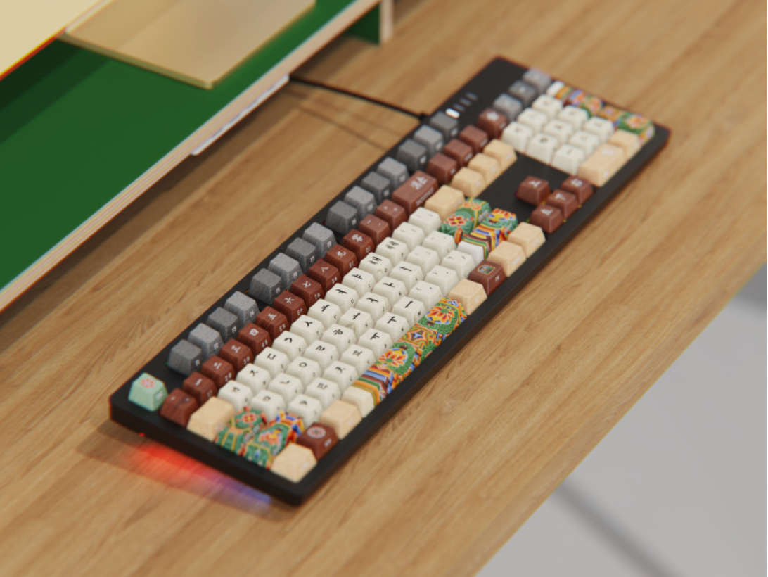 c.e.dot GYOTAEJEON DANCHEONG WIRED LED MECHANICAL KEYBOARD with KOREAN TRADITIONAL DESIGN