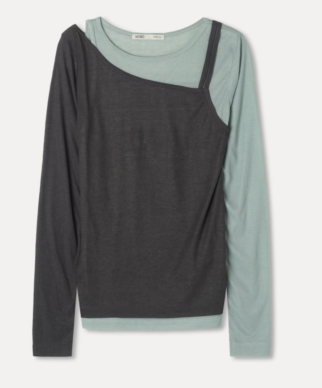 MIXXO - Cutout Layered Long Sleeve T-Shirt