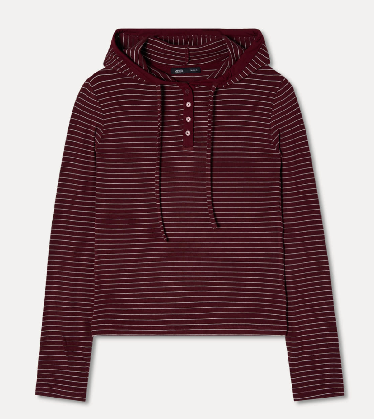 MIXXO - Striped Hooded Long Sleeve T-Shirt