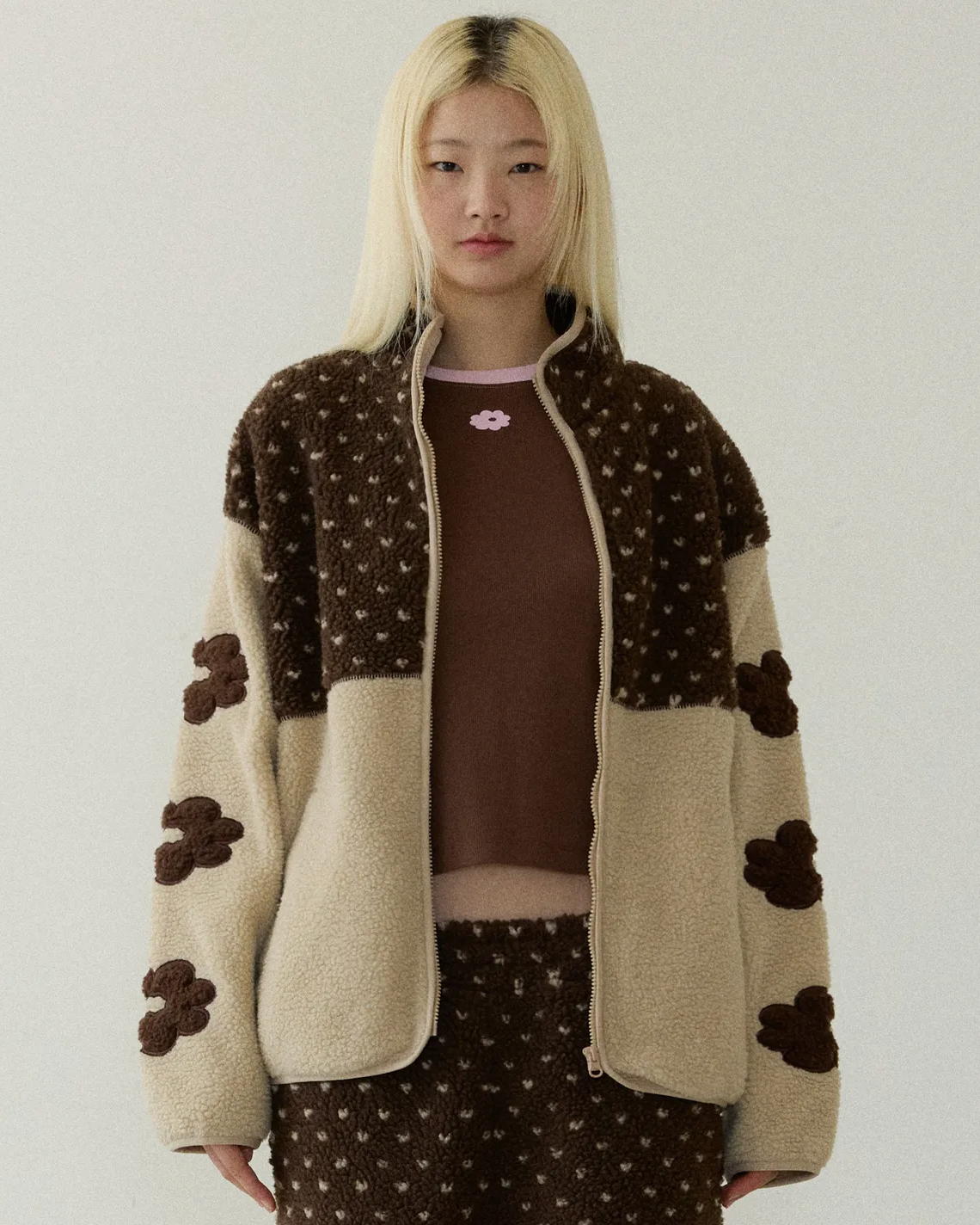 Daisy Syndrome - DOT BLOCK FLEECE JACKET
