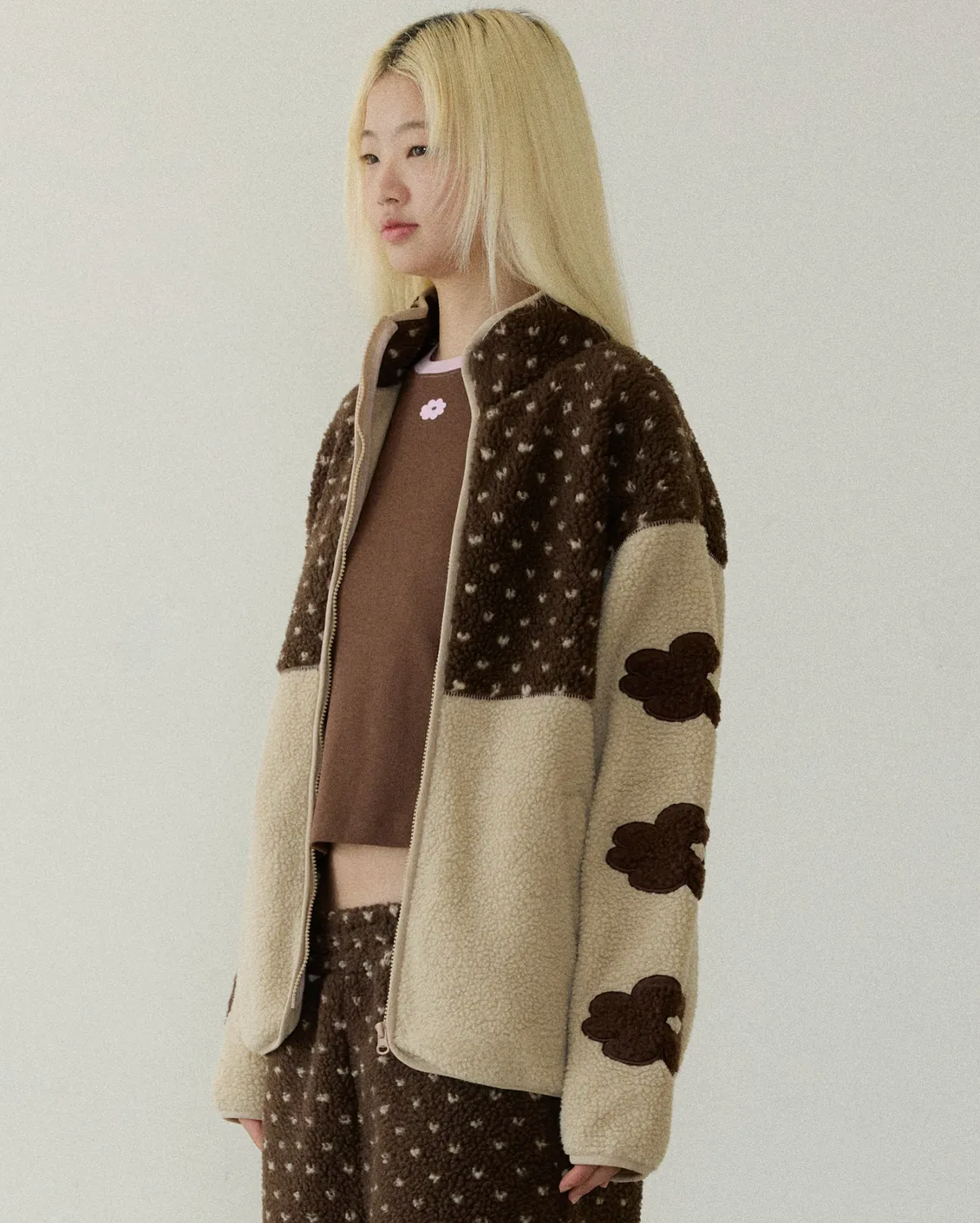 Daisy Syndrome - DOT BLOCK FLEECE JACKET