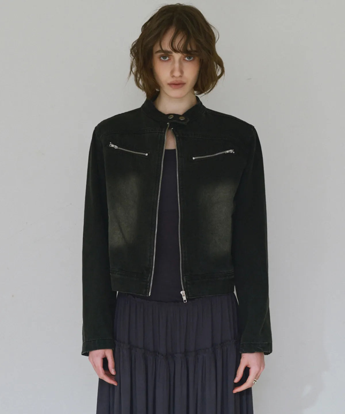 Milo Woman Washed Denim Racing Jacket Seen Worn by aespa Karina