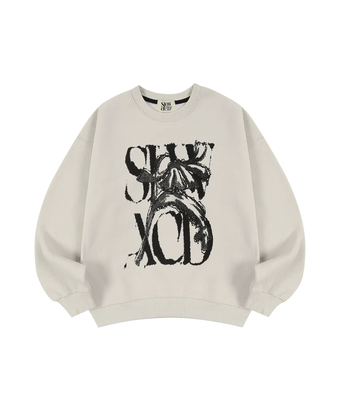 Slow Acid Peach Skin Rusty Logo Sweatshirt Seen Worn by ENHYPEN SUNOO