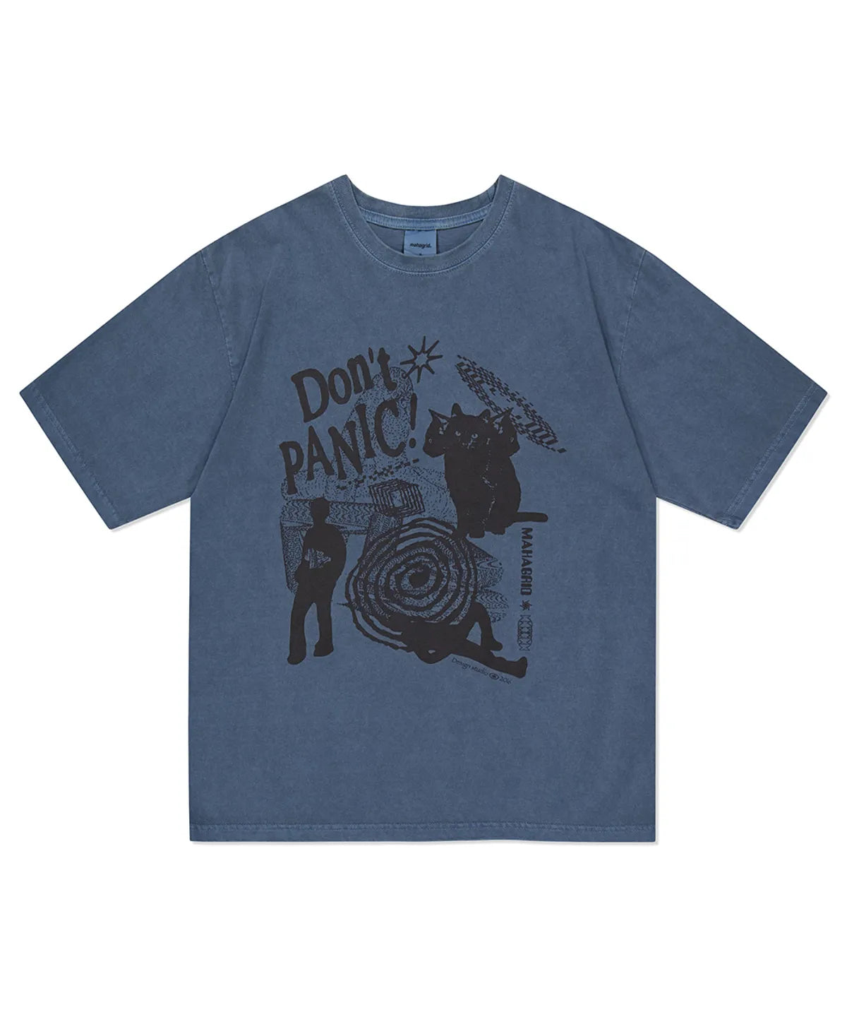 Worn by Seventeen Jeonghan - mahagrid – DON’T PANIC Pigment Tee (Charcoal)