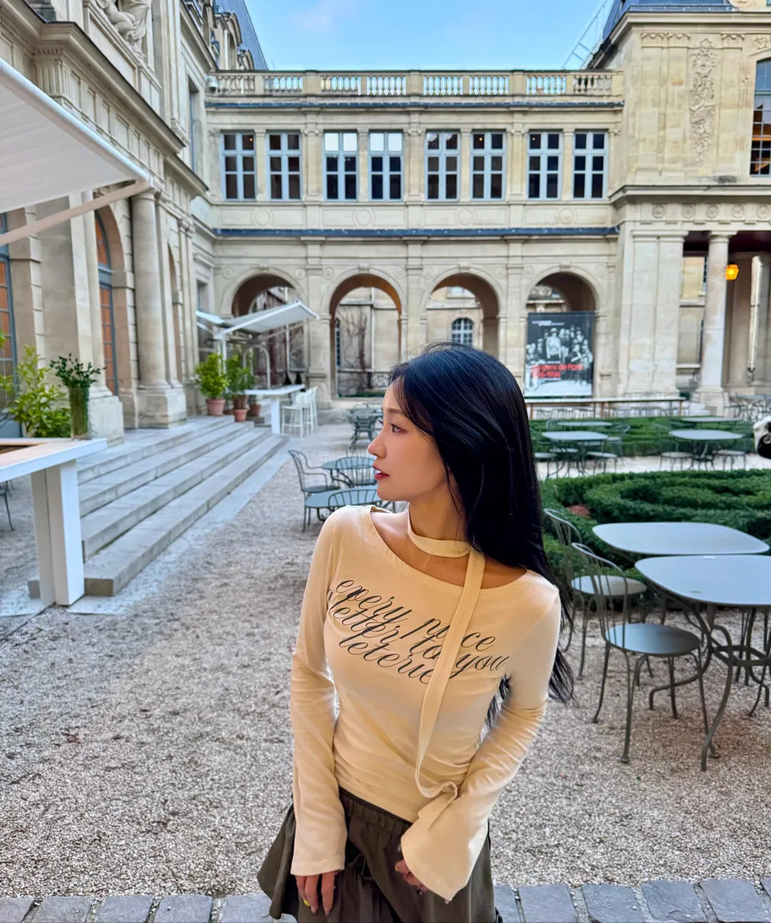 Leterie Off-Shoulder Tie Long Sleeve