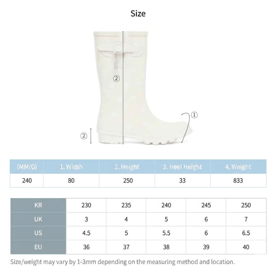 ILLIT x ROCKFISH WEATHERWEAR - ORIGINAL RAIN BOOTS SHORT DOT (IVORY)
