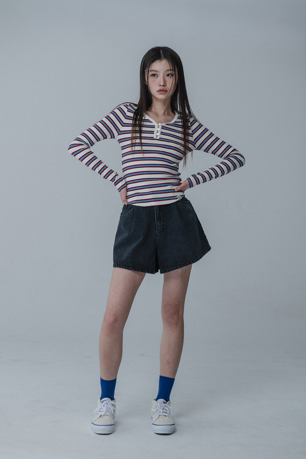 MULTI PINCOAT SLIM TSHIRT_CREAM WINE