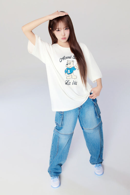 Yena x Adlv AC Bear Welcome Short  Sleeve T-Shirt