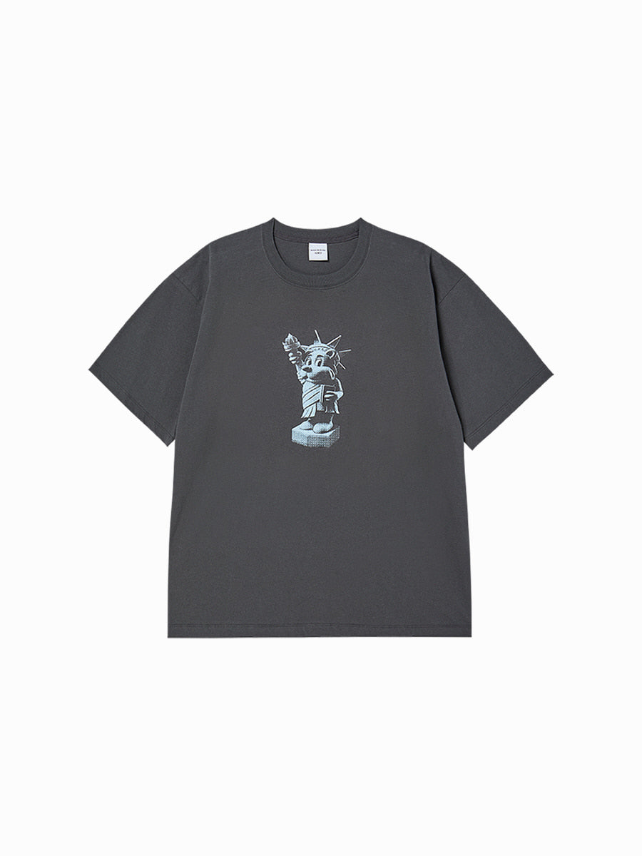 Yena x Adlv AC Bear Statue Of Liberty Short Sleeve T-Shirt