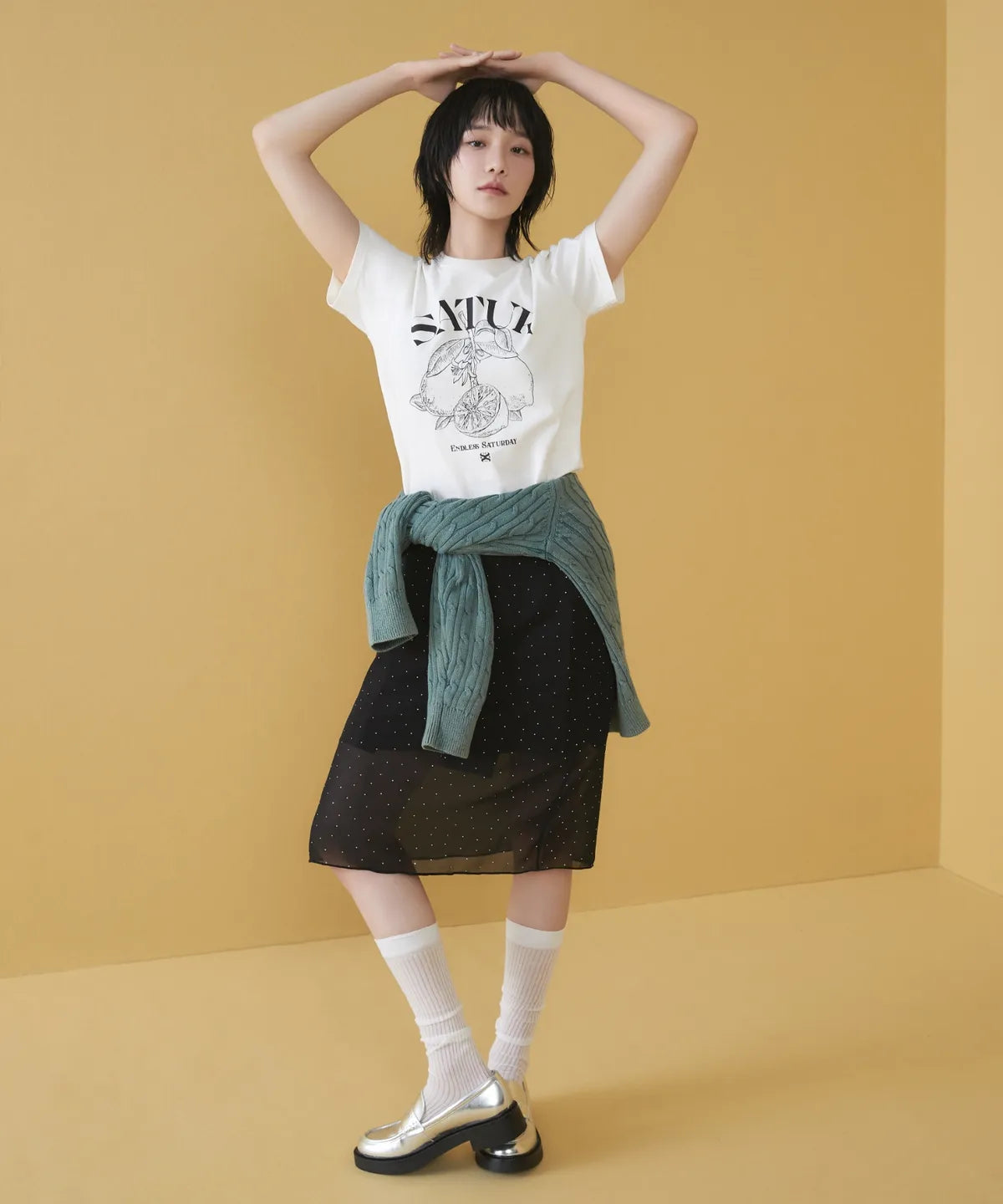 Seventeen Jeonghan and Gyu-young PIck Satur Capri Citron Drawing Summer Graphic Short Sleeve T-Shirt Resort