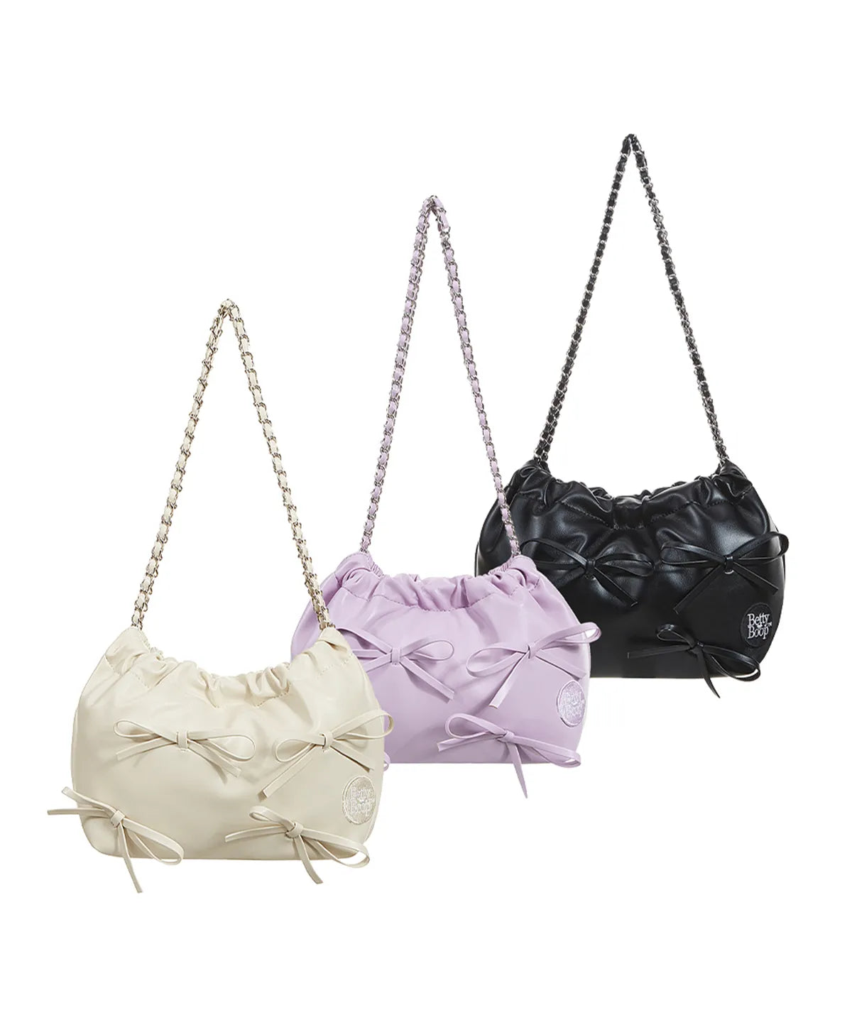 ULKIN CANVAS Betty Boop Ribbon Chain Bucket Bag
