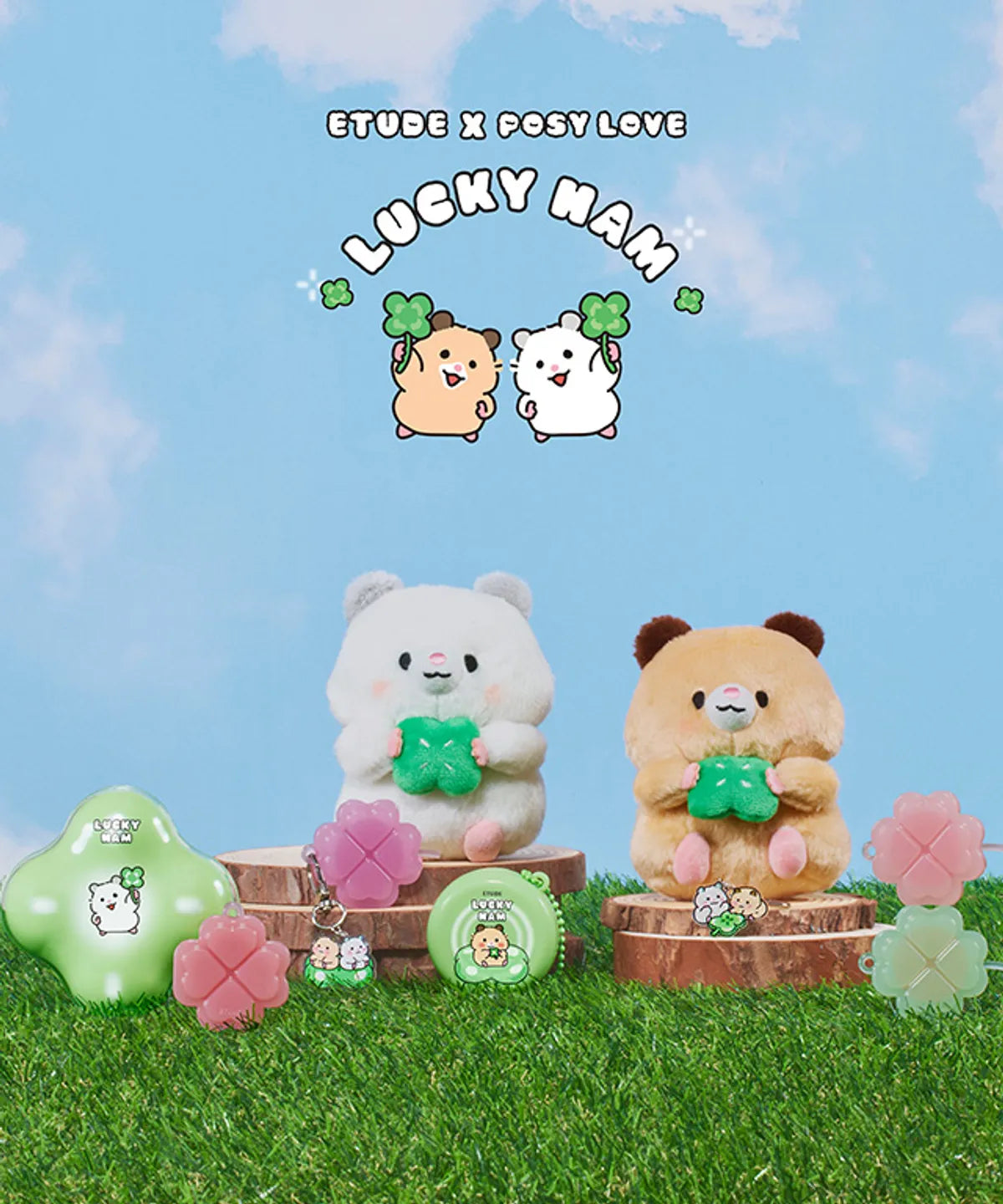 Posy Love X Etude Cloud Filter Cushion Mini Cushion Set (+ Doll Keychain)