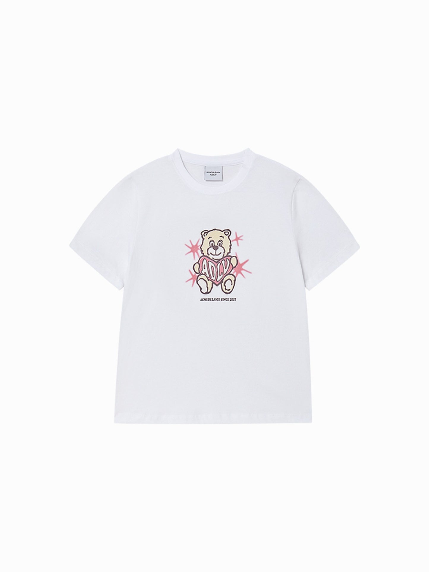 Yena x Adlv AC Bear Heart Short Sleeve T-Shirt