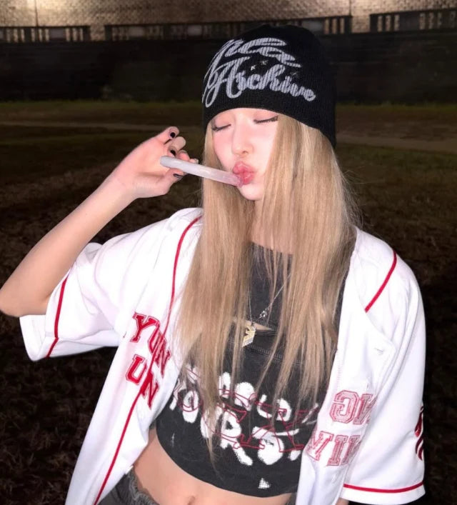 Gila Archive LETTERING LOGO BEANIE Seen Worn by aespa Winter