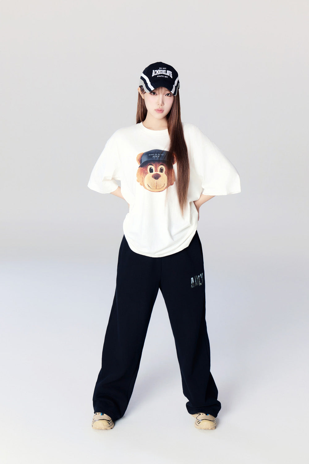 Yena x Adlv 3D AC Bear Face Short Sleeve T-Shirt