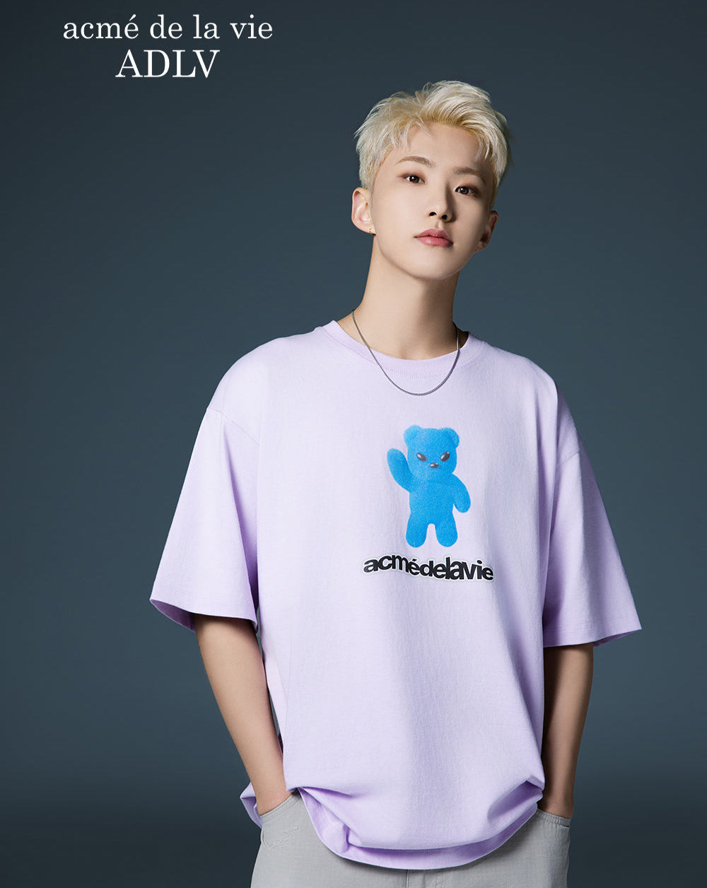【 PROJECT】25SS★ City Seoul Bear T-Shirt SEVENTEEN Hoshi X 25SS ADLV Alien Bear Short Sleeve T-Shirt