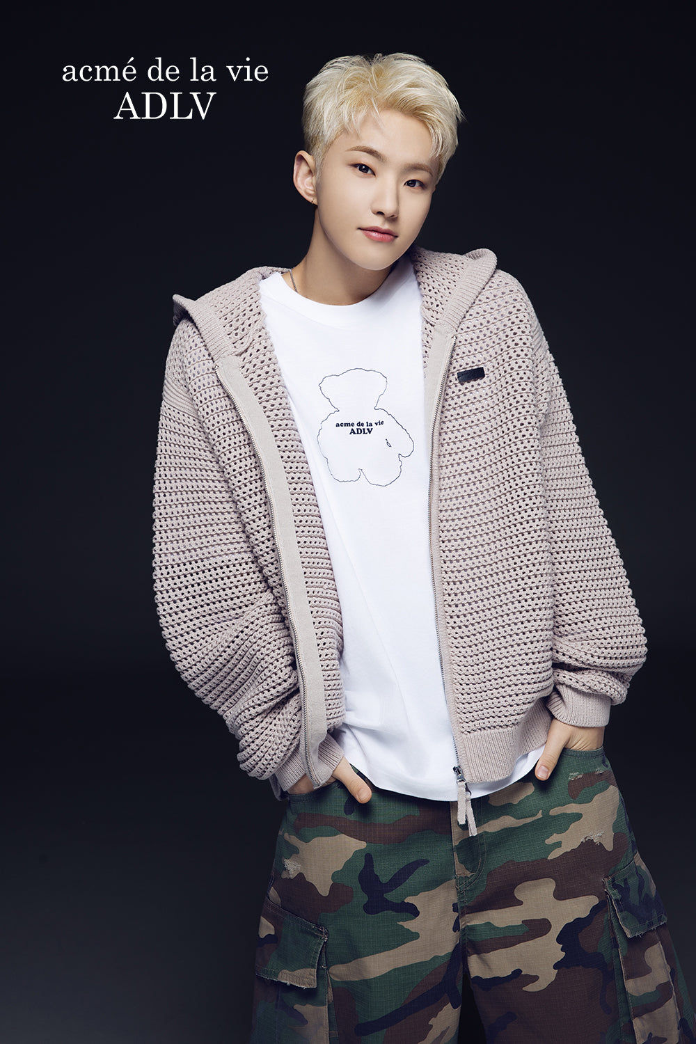 SEVENTEEN Hoshi X 25SS ADLV Solid Knit Hoodie Zip Up