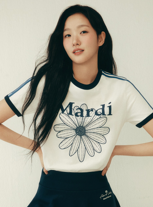 Mardi Mercredi LINGER T-Shirt FLOWERMARDI Seen Worn by Kim Go Eun
