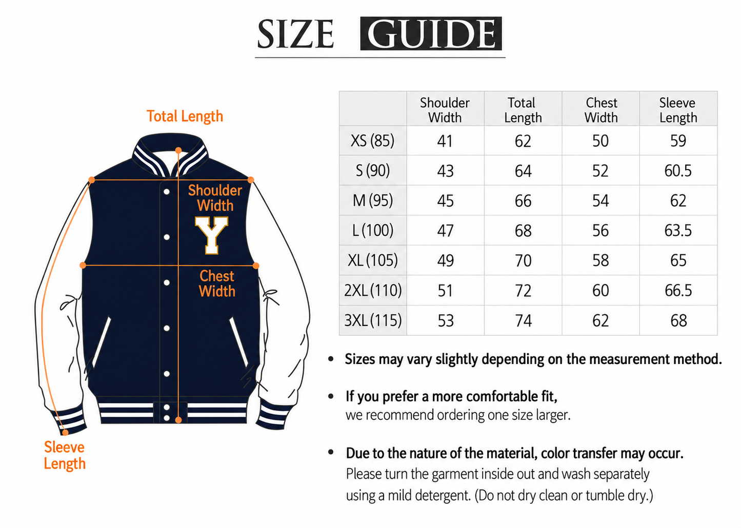 Yonsei University Signature Lightweight Baseball Jacket - Navy