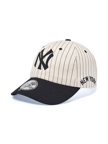 [Karina Pick] 25FW MLB Signature Stripe Unstructured Ball Cap