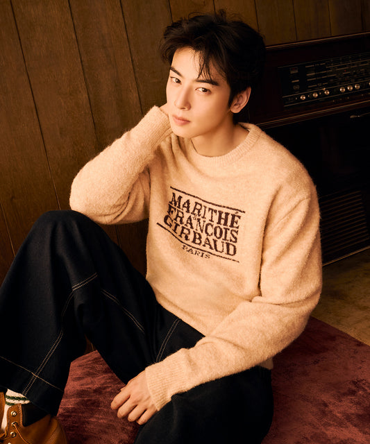 [Worn By Cha Eunwoo & Go Youn-jung] Marithé Et François Girbaud  - BOUCLE CLASSIC LOGO KNIT PULLOVER