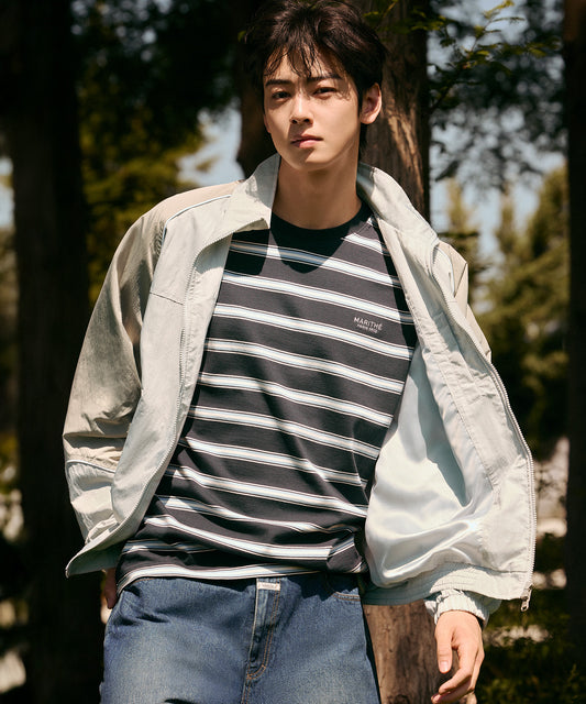 [Worn by Cha Eunwoo] Marithé et François Girbaud Multi Color Stripe Long Sleeve