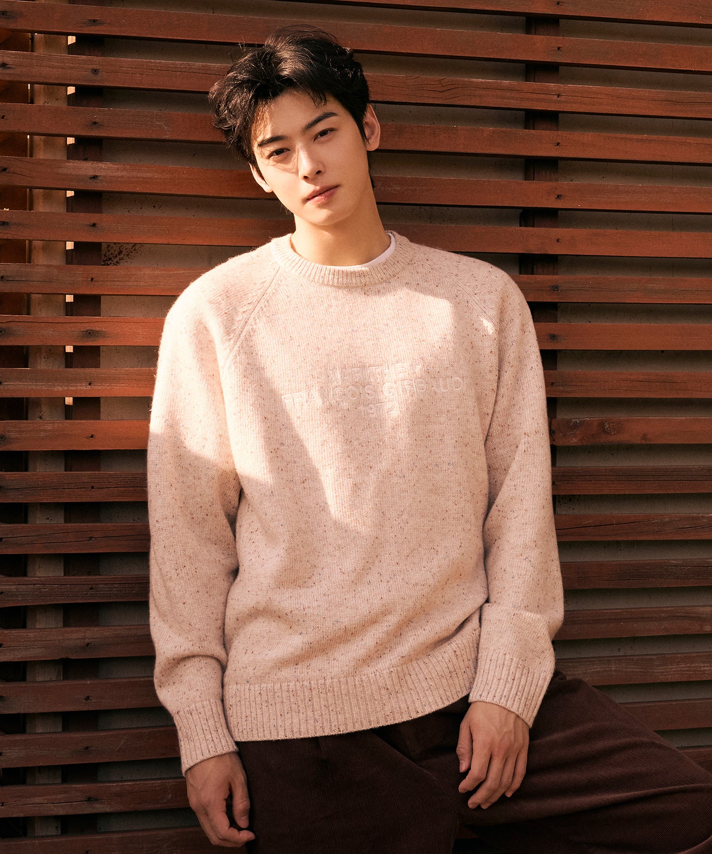 [Cha Eunwoo Worn] Marithé et François Girbaud Lettering Logo Knit Pullover