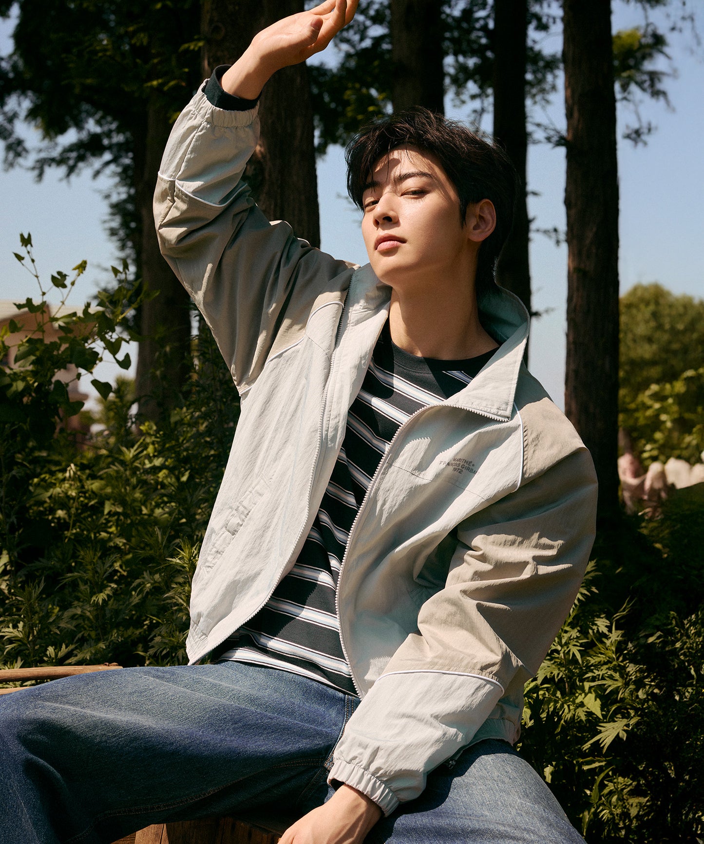 [Cha Eunwoo & Go Youn Jung Worn] Marithé et François Girbaud Color-Block Highneck Windbreaker
