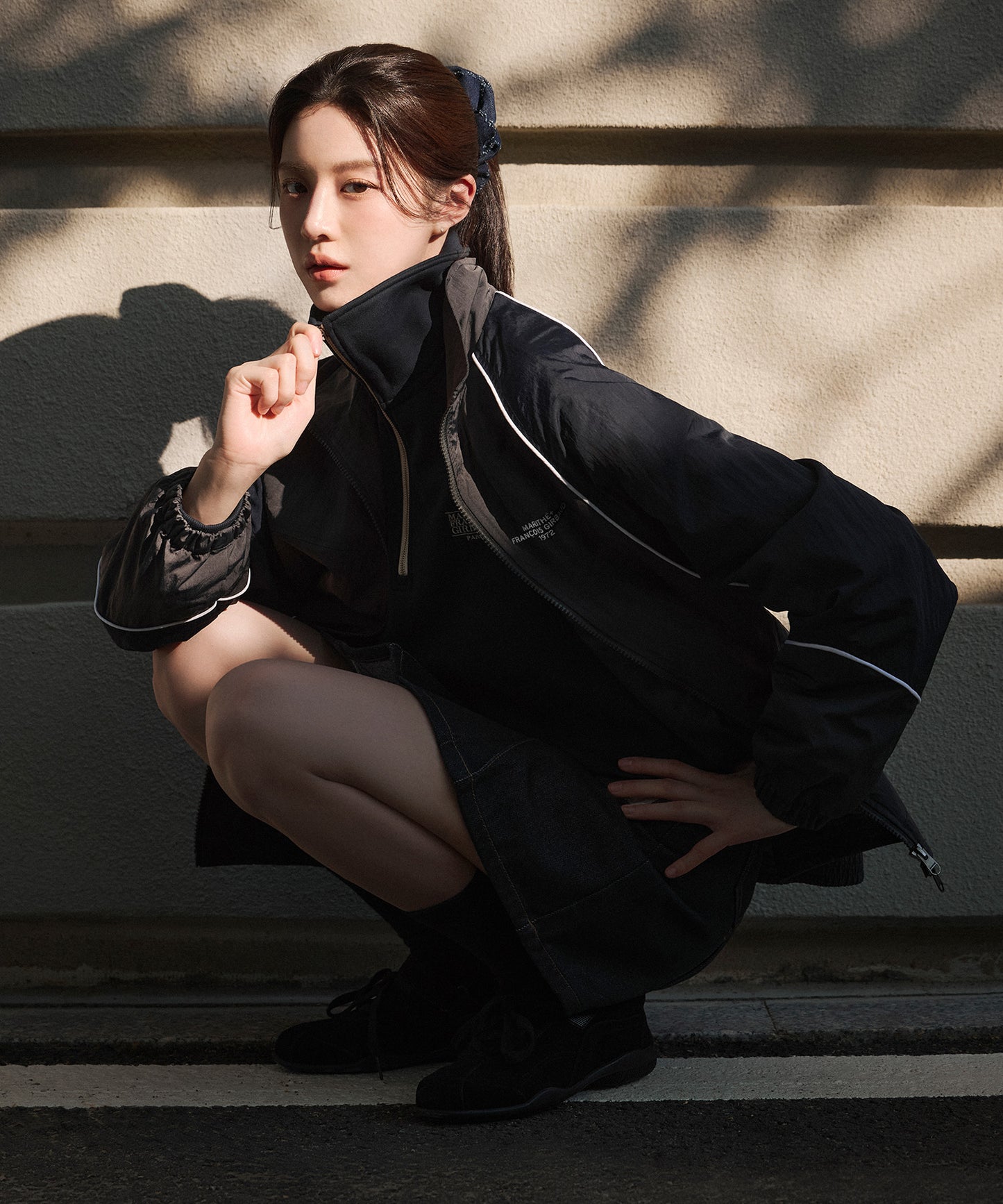 [Cha Eunwoo & Go Youn Jung Worn] Marithé et François Girbaud Color-Block Highneck Windbreaker