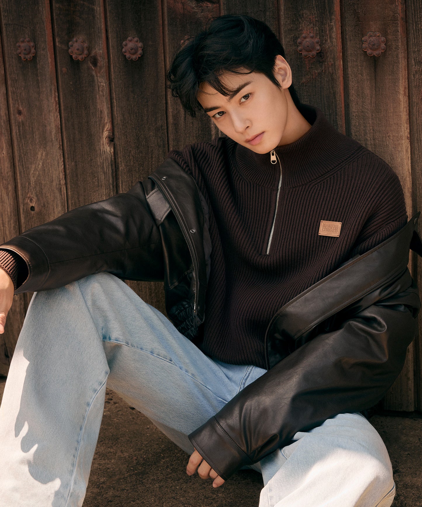 [Cha Eunwoo & Go Youn Jung Worn] Marithé et François Girbaud Half Neck Zip-Up Knit