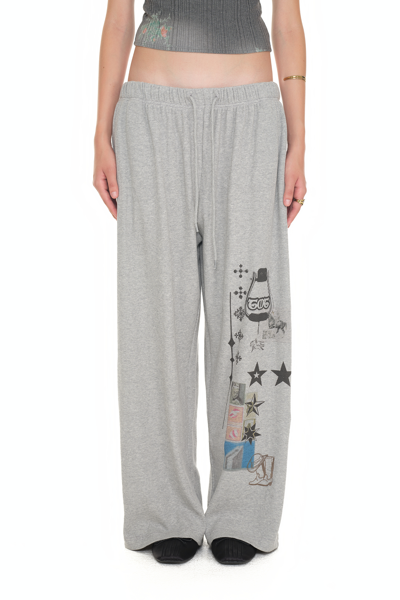 Toomuchtax Printed Waffle Pants