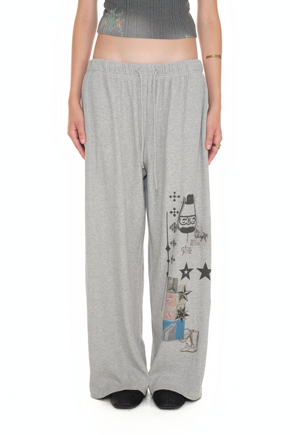 Toomuchtax Printed Waffle Pants