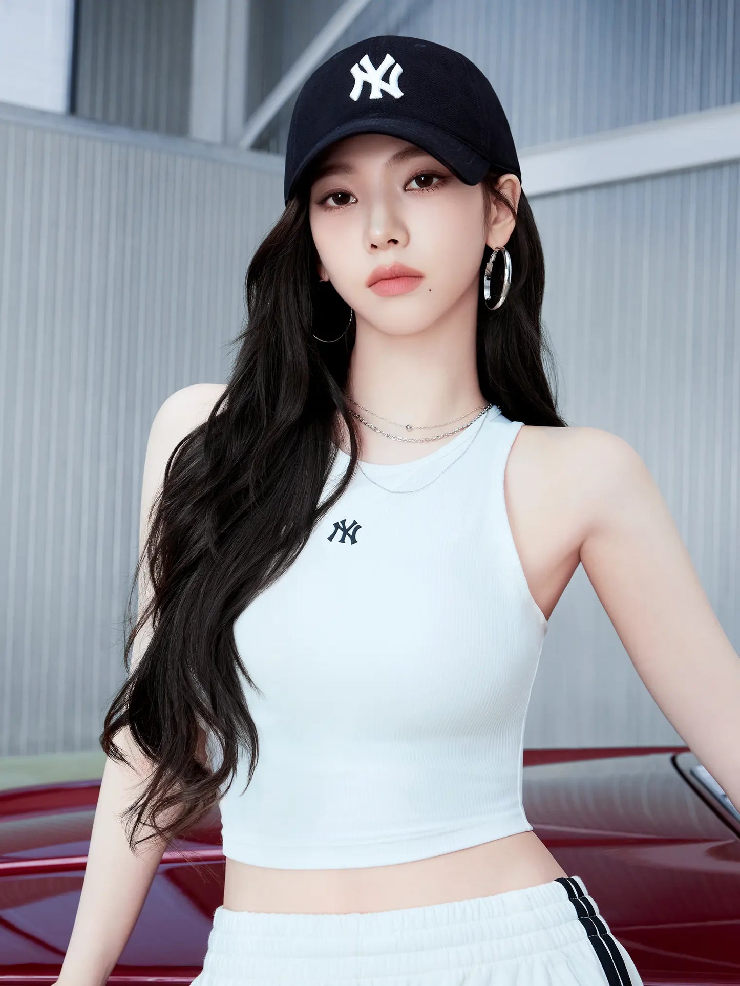 Aespa Karina Pick] MLB Women's Basic Small Logo Golf Crop
