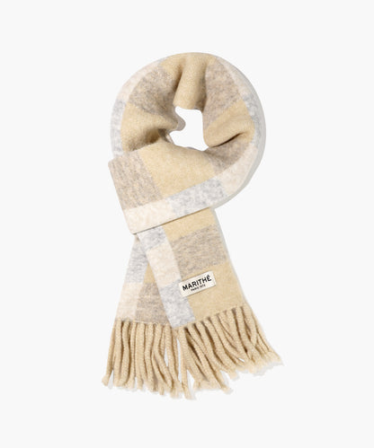 [Worn by Go Youn Jung] Marithé et François Girbaud FUZZY CHECK KNIT MUFFLER