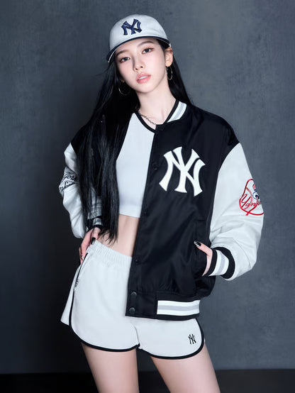 [Aespa Karina, TWS & Ive Gaeul Pick] 26SS MLB Signature Nylon Varsity Jacket New York Yankees