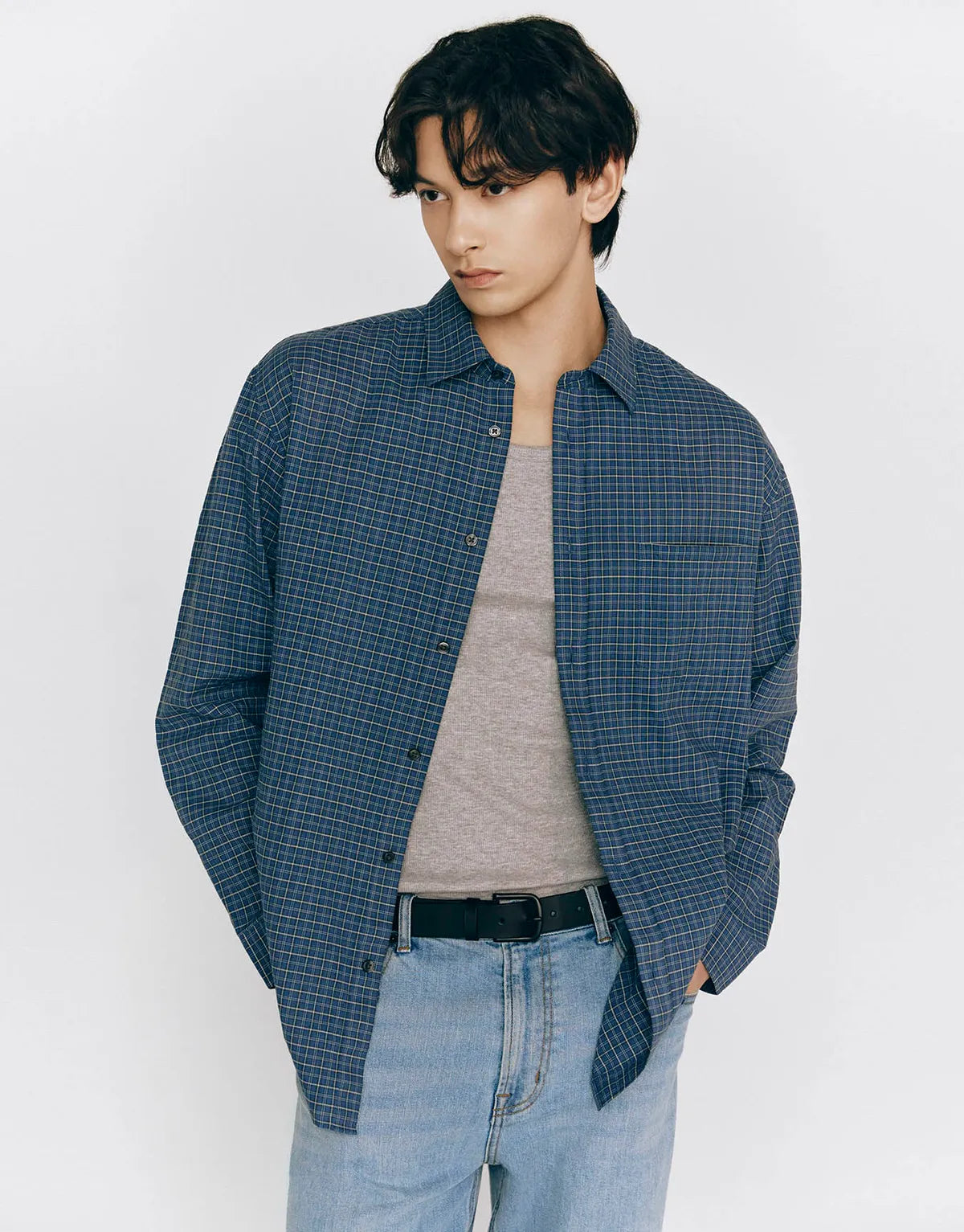 [Byeon Woo-seok Worn] Giordano Seersucker Summer Check Shirt
