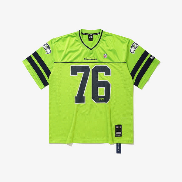 [KiiKii Haum Worn] New Era NFL Seattle Seahawks Fan Wear T-Shirt Neon Green