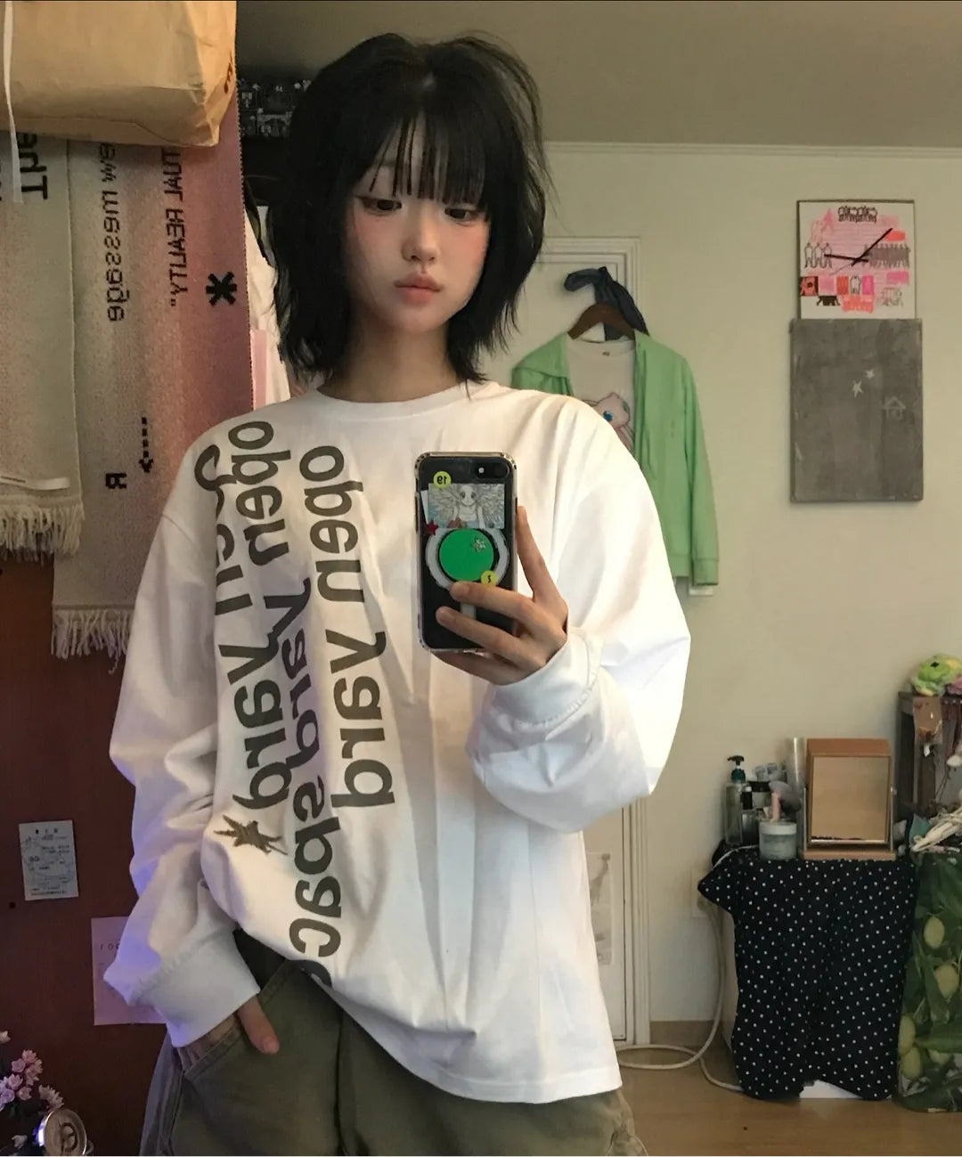 [BoyNextDoor Riwoo Worn] OY Bold Patch L/S Tee