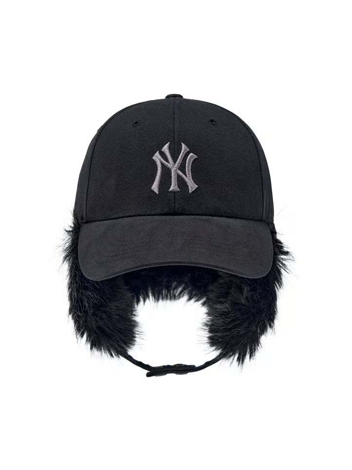 [Aespa Karina Pick] MLB Vintage Fur Earflap Cap New York Yankees