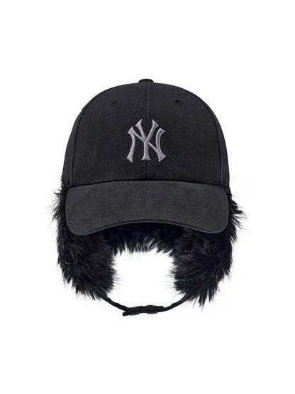 [Aespa Karina Pick] MLB Vintage Fur Earflap Cap New York Yankees