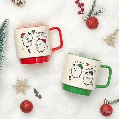 Damgomi Holiday Mug Cute Red Green Christmas Holiday Mug